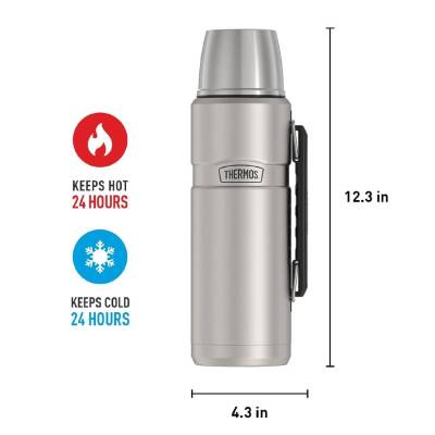 Thermos SK2010 Stainless King Large Matte Stainless Steel 1.2 lt. 163963-AK - 2