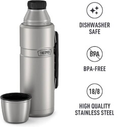 Thermos SK2010 Stainless King Large Matte Stainless Steel 1.2 lt. 163963-AK - 6