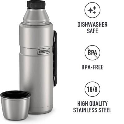 Thermos SK2010 Stainless King Large Matte Stainless Steel 1.2 lt. 163963-AK - 6